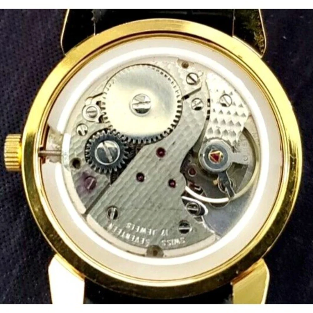 RARE Camy‎ Geneve  Mechanical Swiss Watch Restored Serviced GLD-BLK-BLK